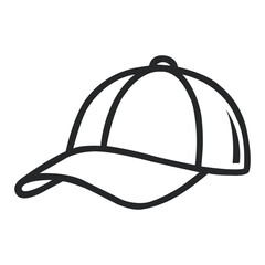 Baseball Cap Outline Icon Illustration Line Art Headwear Fashionable Style Sportswear Casual Design Hats Simple