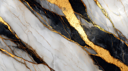 White black and gold veined marble texture image