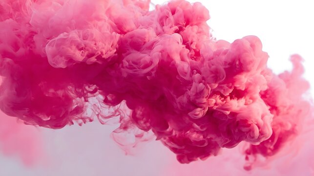 Vibrant pink smoke cloud swirling abstract image