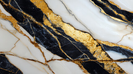White black gold marble texture with veins image