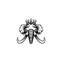 logo illustration of an elephant wearing a crown