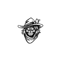 angry scarecrow illustration logo