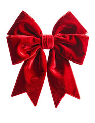 Luxurious red velvet bow for festive decoration and gift wrapping.