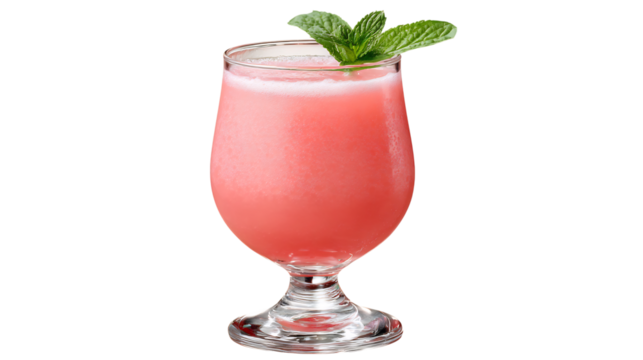 Refreshing watermelon agua fresca, a delightful summer beverage, garnished with fresh mint leaves in a glass