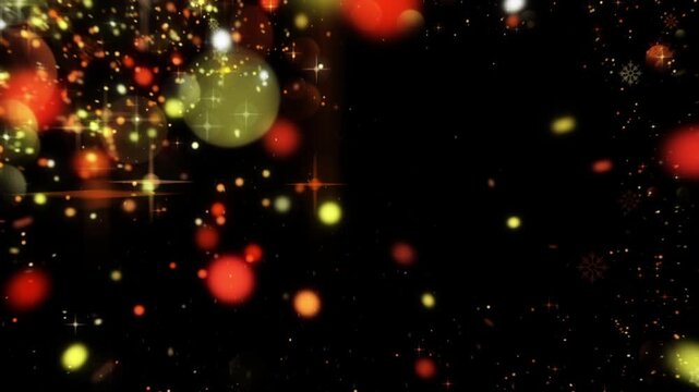 Festive Christmas transition with animated stars and ribbons, perfect for joyful and colorful celebrations.