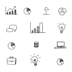 Hand drawn business elements, Doodle style business strategy elements