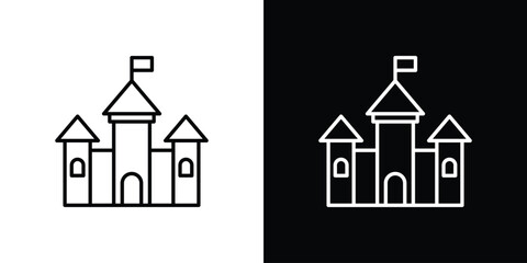 Palace icon on white background - editable stroke vector illustration eps10 © iconic