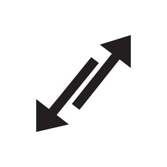 Double headed arrow pointing in opposite directions