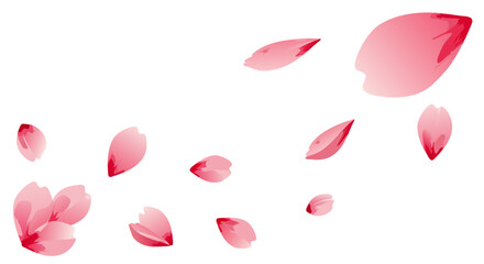 Delicate Pink Cherry Blossom Petals Floating in a Gentle Breeze, Symbolizing Spring and Renewal