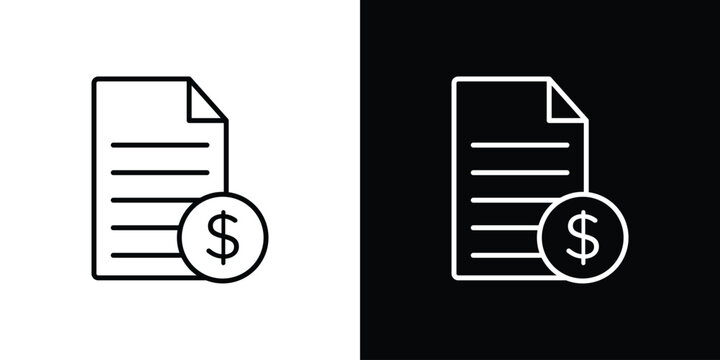 Price list icon on white background - editable stroke vector illustration eps10