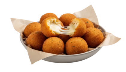 Bowl of cheese balls, delicious appetizer snack