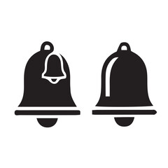 Black Bell Silhouettes – Minimalist Icons for Notifications, Alerts & Service Interface