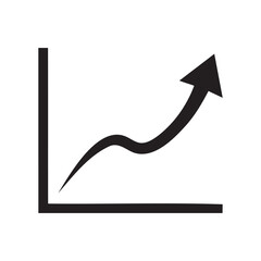 Black arrow graph showing upward trend