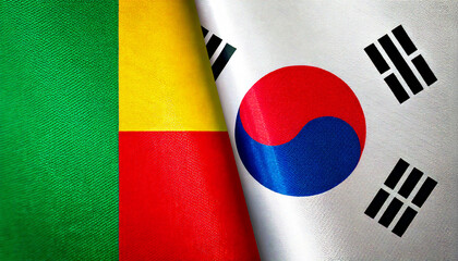 韓国の国旗とベナンの国旗(Korea Flag & Benin flag.)

