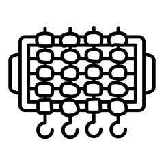 Meat satay icon for regional specialty food