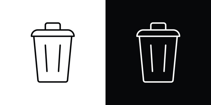 Uninstall icon on white background - editable stroke vector illustration eps10