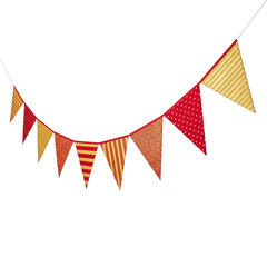 Fototapeta premium Festive Bunting Flags isolated on a transparent background