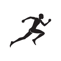 Silhouette of a runner in motion