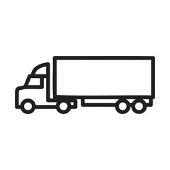 Outline icon of a semitruck trailer