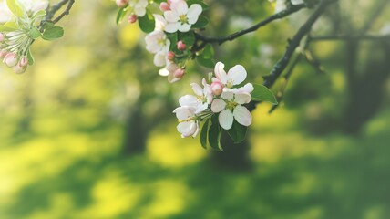 Obraz premium Delicate Blossoms Bathed in Sunlight Capturing the Beauty of Springtime Flowers