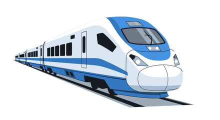 Stylish high-speed train illustration for transportation design and travel marketing materials