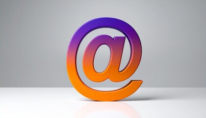 Colorful At Sign Communication Symbol Isolated on White Surface Digital Connectivity Email Icon Social Media Internet Concept.