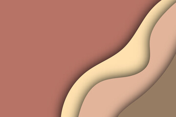 Papercut curve wave shape design abstract colorful background. Presentation layout backdrop.