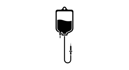 Intravenous drip bag icon for medical treatment.