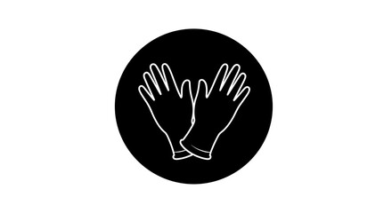Black and White Icon of Gloves.