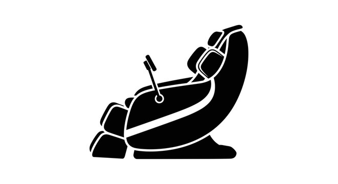 Massage Chair Silhouette Relaxation and Comfort Icon.