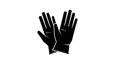 Black protective gloves icon isolated on a white background.