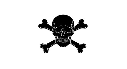 Black Skull and Crossbones Pirate Symbol.