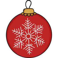 Fototapeta premium christmas ball with snowflake