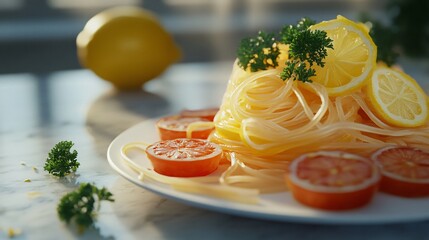 Vibrant Lemon Tomato Noodle Dish