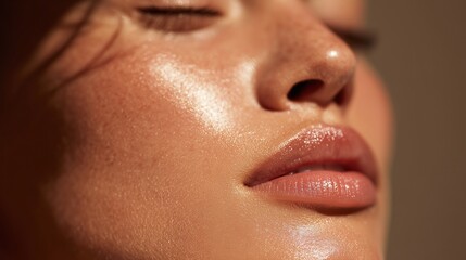 Close-up of radiant skin, highlighting retinol's perfecting effect.