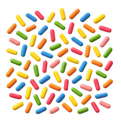 Colorful Sugar Sprinkles Pattern on White Background