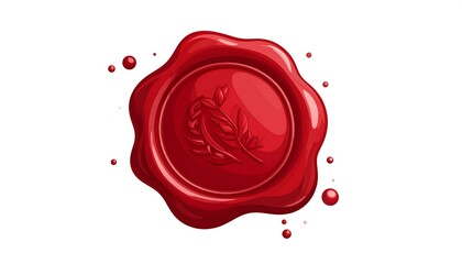 Red wax seal with intricate design for authentication.