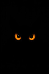 Glowing Cat Eyes in Dark Night