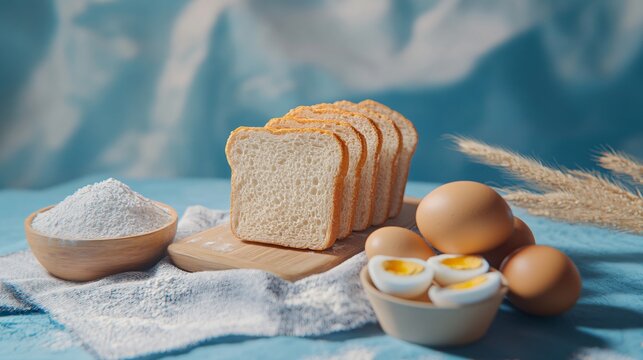 Healthy Breakfast with Bread and Boiled Egg