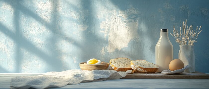Wholesome Breakfast Setup with Boiled Egg - Powered by Adobe