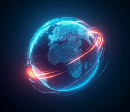 globe, earth, world, planet, map, global, business, technology, sphere, AI, space, communication, concept, vector, digital, computer, continent, network, light, internet, art, blue, illustration