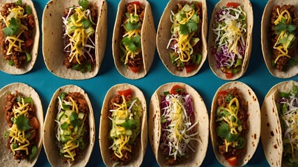 Fototapeta premium Creative Taco Layout – Balanced Arrangement on Minimal Background