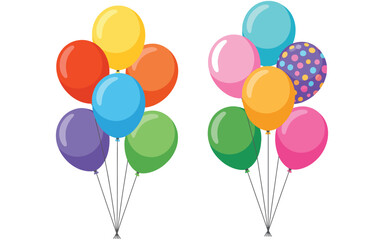 Colorful balloons party decoration celebration vector graphic