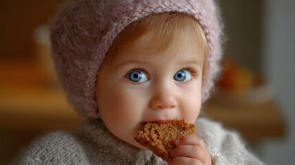 little girl with a cookies