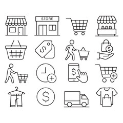Shopping icon set vector
