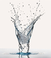 Water splash on white background