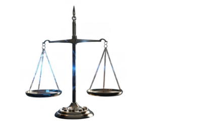 Scales of justice isolated on transparent background