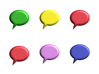set of colorful speech bubbles