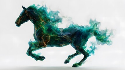 white horse on black background