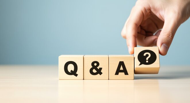 Q&A concept with wooden blocks and question mark answer qa question and answer faq information support help business communication cube